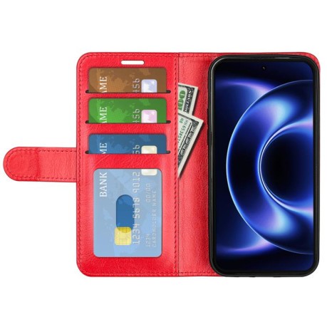Чохол-книжка R64 Texture Single на Xiaomi 17 Ultra — червоний