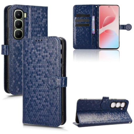 Чохол-книжка з фактурою Honeycomb Dot та магнітним хлястиком на Infinix Hot 60 Pro+ 4G - синій