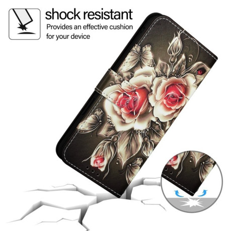 Чохол-книжка Colored Drawing Pattern Plain Weave Leather для Xiaomi 14T Pro - Roses On Black