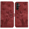 Чехол-книжка с тиснением Butterfly Cat мягкая фактура с магнитным хлястиком на Samsung Galaxy A57 5G — красный