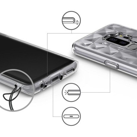 Оригинальный чехол Ringke Air Prism 3D Cover Gel на Samsung Galaxy S9 Plus G965 transparent (APSG0021-RPKG)