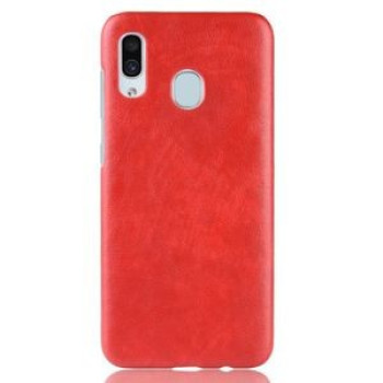 Кожаный чехол Litchi Texture  на Samsung Galaxy A30 -красный