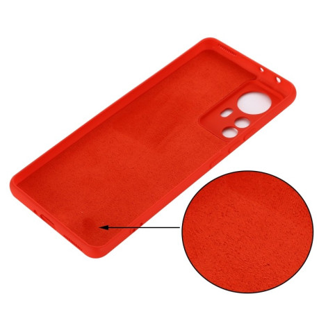Силиконовый чехол Solid Color Liquid Silicone на Xiaomi 12 Pro - красный