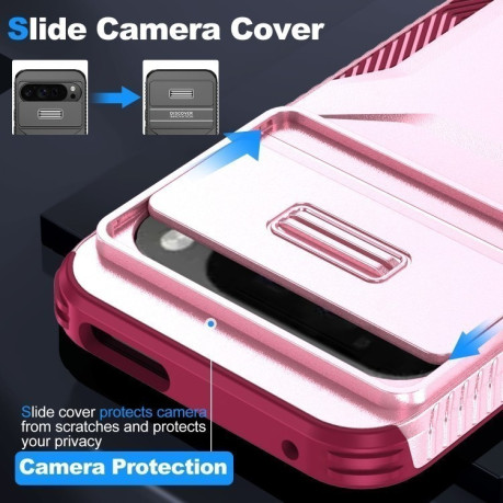 Протиударний чохол Sliding Camshield для Google Pixel 9 Pro XL - Pink + Rose Red