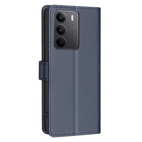 Чехол-книжка Litchi Texture RFID Anti-theft Leather на Realme C75 4G - синий