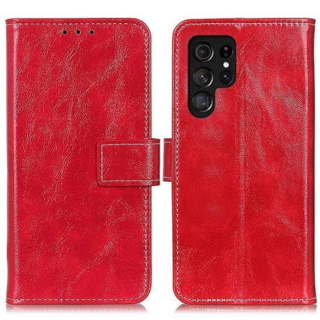 Чохол-книжка Magnetic Retro Crazy Horse Texture  для Samsung Galaxy S25 Ultra 5G - червоний