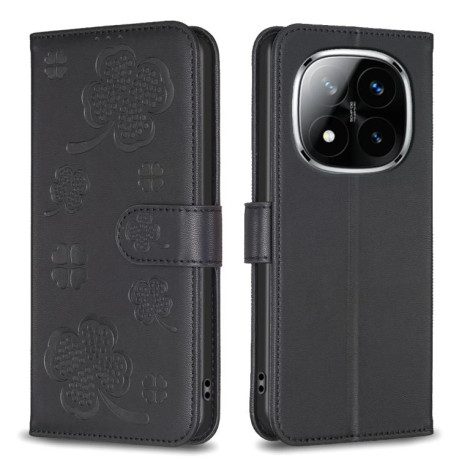 Чохол-книжка Four-leaf Clasp Embossed на Redmi Note 14 Pro 4G - чорний
