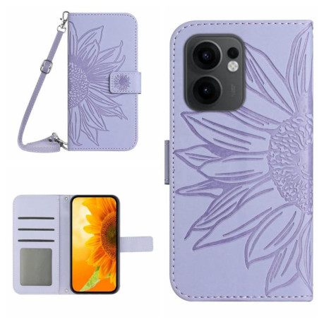 Чохол-книжка Skin Feel Sun Flower для OPPO Reno13 F /Reno13 FS 4G/5G - фіолетовий
