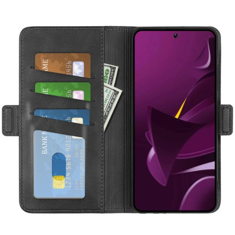 Чехол-книжка Dual-side Magnetic Buckle для Xiaomi Poco M7 Pro 5G - черный