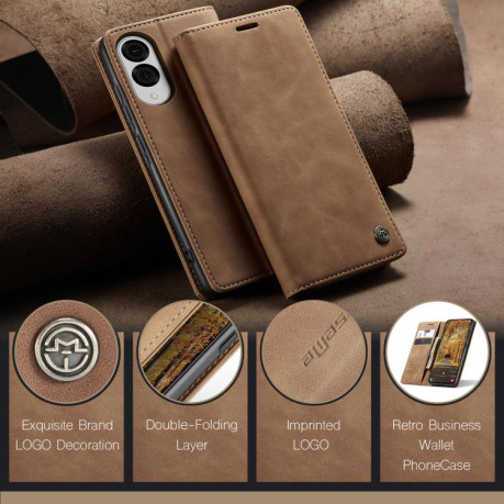 Чохол-книжка CaseMe-013 Multifunctional для Samsung Galaxy S25 Edge 5G - коричневий