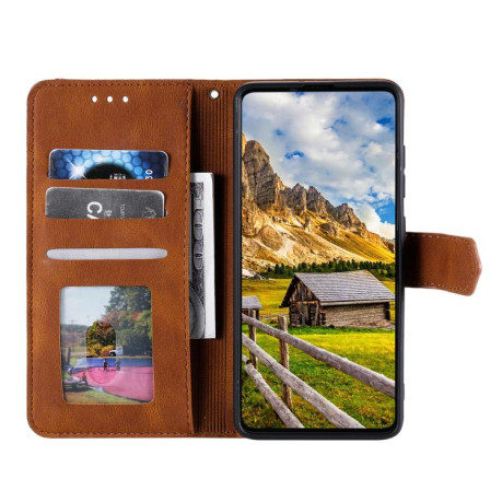 Чохол-книжка Stitching Skin Feel на Motorola Edge 60 Fusion - коричневий