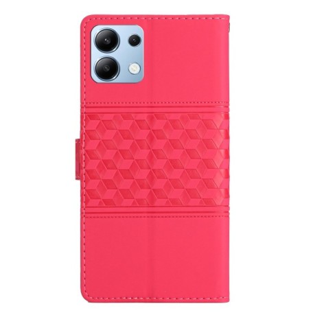 Чехол-книжка Diamond Embossed Skin Feel для Xiaomi Redmi Note 14 4G - красный