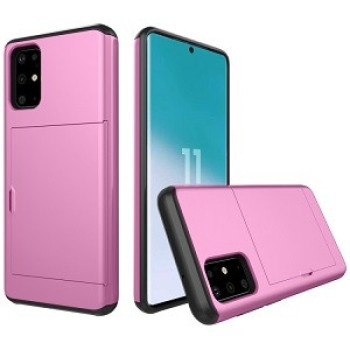 Протиударний чохол Rugged Armor зі слотом для кредитної картки на Samsung Galaxy S20 Ultra-рожевий