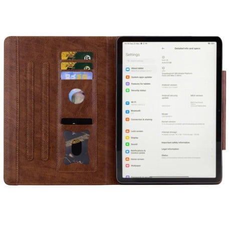 Чехол-книжка Cat Buckle Leather на Xiaomi Redmi Pad 2 - коричневый