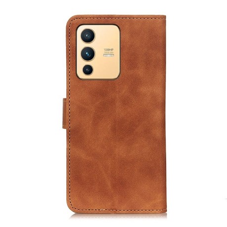 Чехол-книжка KHAZNEH Cowhide Texture на Vivo S12 / V23 5G - коричневый