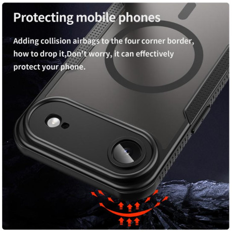 Противоударный чехол Armor Glaze MagSafe Magnetic для iPhone Air - черное