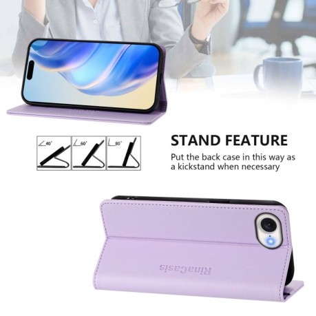Чохол-книжка RC01 Dual-Folded Magnetic Suction RFID Leather на iPhone 16e - фіолетовий