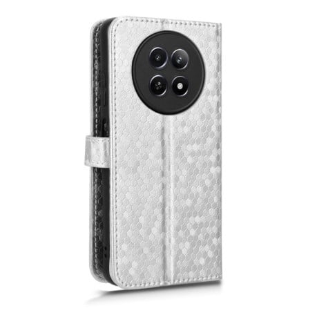 Чехол-книжка Honeycomb Dot для Realme 12 5G - серебристый