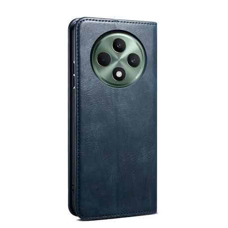 Чехол-книжка Simple Wax Crazy Horse для OPPO Reno12 F/12 FS 5G - синий