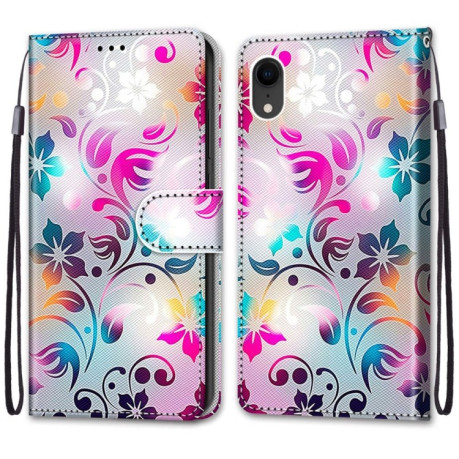 Чехол-книжка Coloured Drawing Cross для iPhone XR - Gradient Colorful Flower