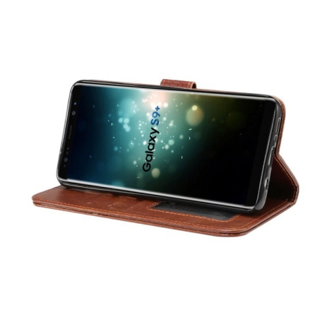 Кожаный чехол- книжка на Samsung Galaxy S9+/G965 Crazy Horse Texcture кофейный