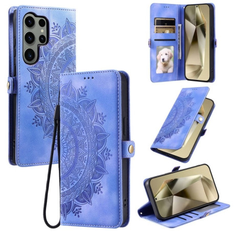 Чехол-книжка Totem Embossed Magnetic Leather для Samsung Galaxy S25 Ultra 5G - фиолетовый