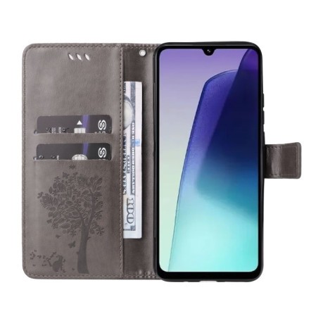 Чохол-книжка Happy Cat Pattern для Xiaomi Redmi 14C 4G/Poco C75/Redmi A4 5G - сірий