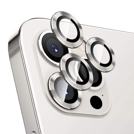 Защитное стекло на камеру ENKAY Aluminium для iPhone 12 Pro - серебристое