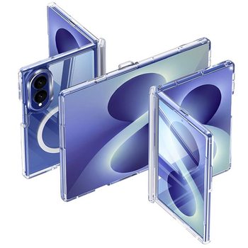 Магнитный чехол Escase с защитой петли на Samsung Galaxy Fold8 5G — прозрачный