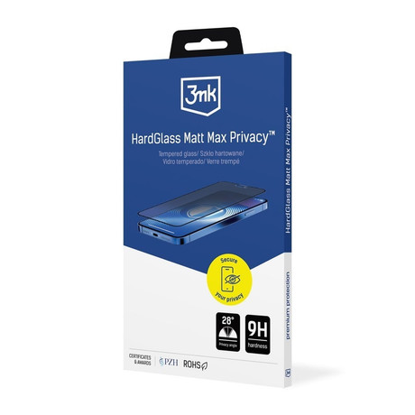 Оригінальне скло 3mk Protection HardGlass Matt Max Privacy для iPhone 18 Pro Max — напівпрозоре