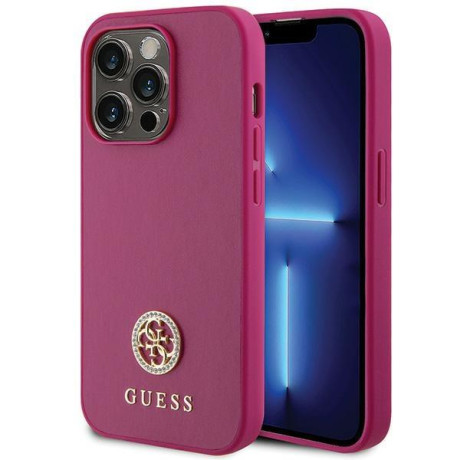 Оригінальний чохол Guess Strass Metal Logo для iPhone 15 Pro Max - pink(GUHCP15XPS4DGPP)