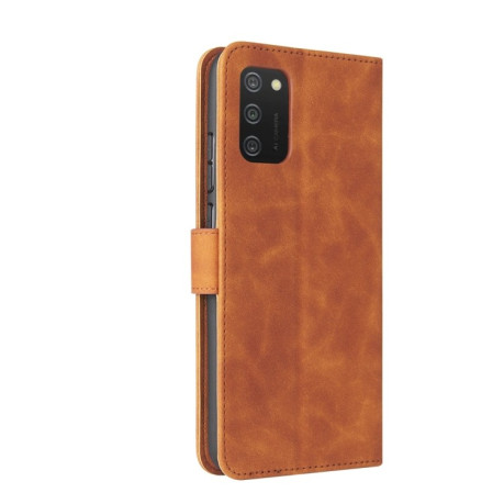 Чехол-книжка Solid Color Skin Feel на Samsung Galaxy A02s - коричневый