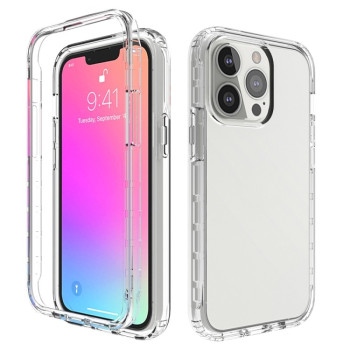 Противоударный чехол Two-color Gradual Change для iPhone 13 Pro - прозрачный