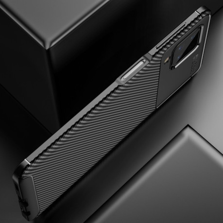 Ударозащитный чехол HMC Carbon Fiber Texture на Samsung Galaxy A12/M12 - черный