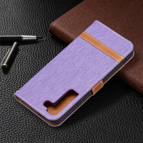 Чохол-книжка Color Matching Denim Texture Samsung Galaxy S22 5G - фіолетовий