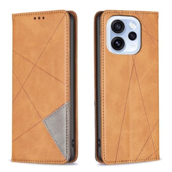 Чехол-книжка Rhombus Texture на OPPO Reno15 Pro 5G Global — жёлтый