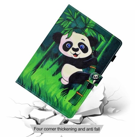 Чехол-книжка Colored Drawing Stitching на Pro 11 (2022/2020) /Air 10.9 2022/2020/ Pro 11 2018 - Panda Green (квадрат)