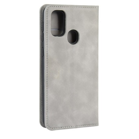 Чехол-книжка Retro-skin Business Magnetic Suction на Samsung Galaxy M21/M30s - серый