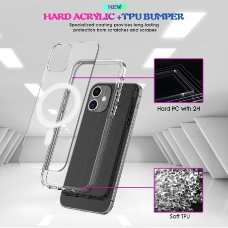 Чехол Clear Case MagSafe Simple Magnetiс для iPhone 12 / 12 Pro - прозрачный