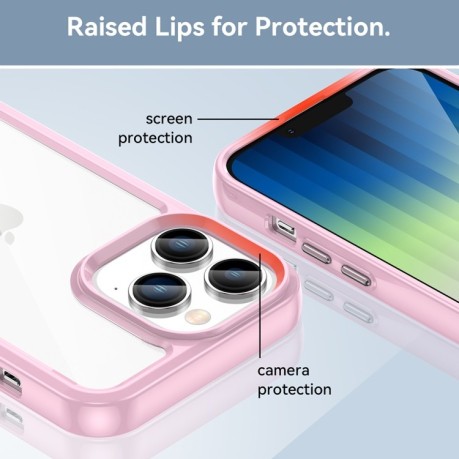 Противоударный чехол Colorful Acrylic Series для iPhone 14 Pro Max - розовый