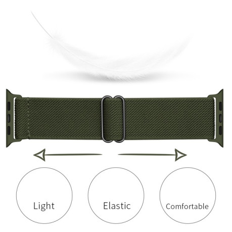 Ремешок Polyester Nylon для Apple Watch 10 46mm/Ultra 49mm / Series 8/7 45mm / 44mm / 42mm/45mm/44mm/42mm - зеленый