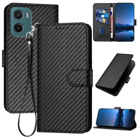 Чохол-книжка Carbon Fiber Texture на Motorola Moto G05 - чорний