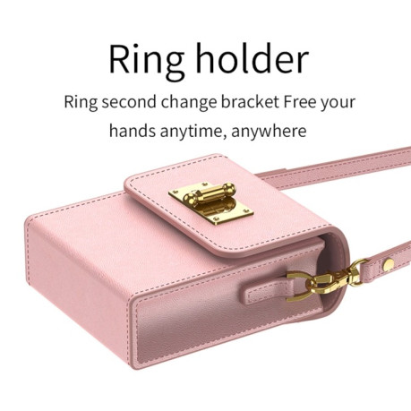 Противоударный чехол GKK Plain Weave Mini Backpack Slim для Samsung Galaxy Flip 5 - розовый