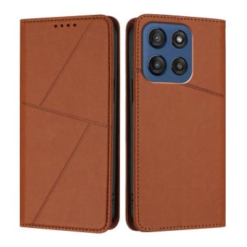 Чехол-книжка Strong Magnetic Frosted на Motorola Edge 60 - коричневый