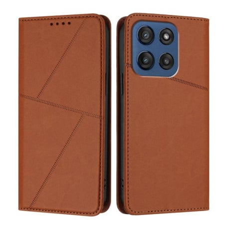 Чохол-книжка Strong Magnetic Frosted на Motorola Edge 60 - коричневий
