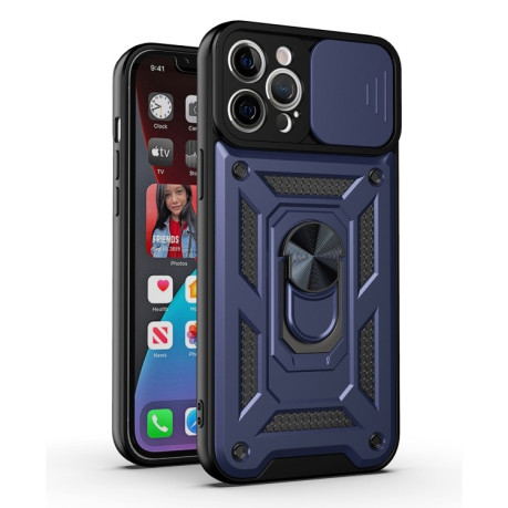 Противоударный чехол Design Sliding Camera для iPhone 11 - синий