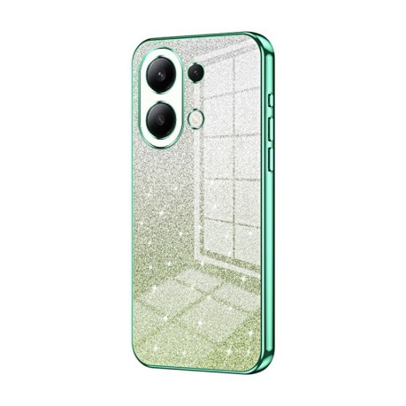 Ударозахисний чохол Gradient Glitter Powder Electroplated на Xiaomi Redmi Note 13 4G - зелений