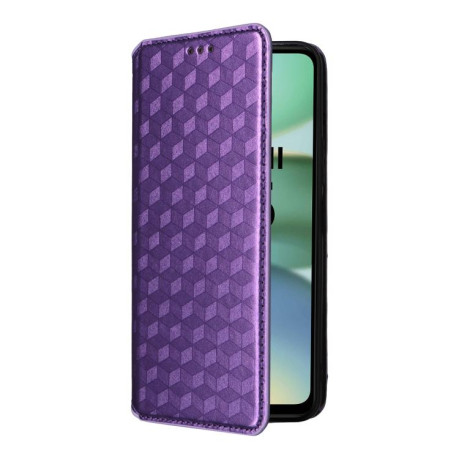 Чехол-книжка Cubic Grid Texture Flip Leather для Xiaomi Redmi A5 4G 173.3mm - фиолетовый