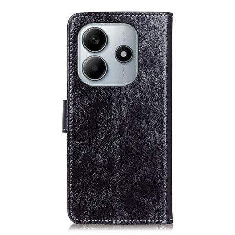 Чехол-книжка Magnetic Retro Crazy Horse Texture на Xiaomi Redmi Note 14 4G  - черный