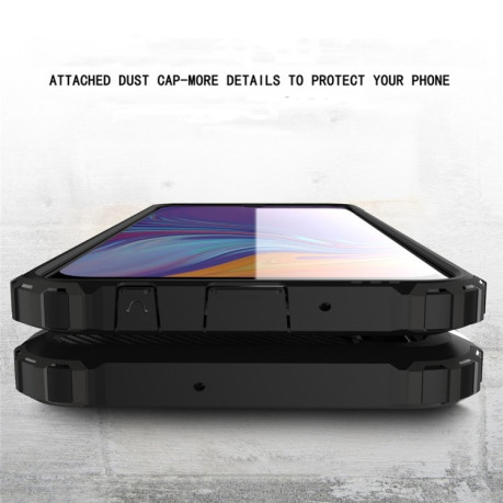 Противоударный чехол Rugged Armor на Samsung Galaxy A70 - серебристый